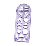 Maxbell Multifunctional Geometric Ruler Template Ruler for Teacher Writing Studying Style C