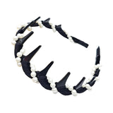 Maxbell Headband Classic 90S with Teeth Comb Beauty Hairband for Girls Gifts Black