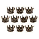 Maxbell 10 Pcs Mini Crown Charms Beads for Jewelry Findings Making 6 x11mm Bronze - Aladdin Shoppers