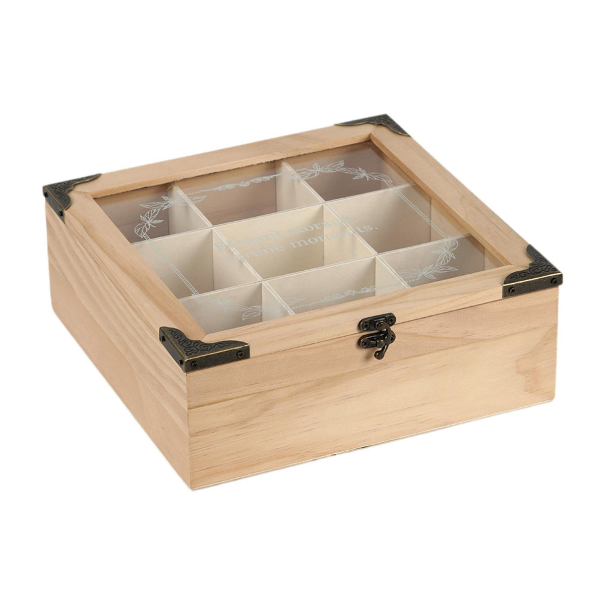 Maxbell Tea Bag Organizer Rustic with 9 Compartments for Countertop Living Room Home