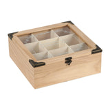 Maxbell Tea Bag Organizer Rustic with 9 Compartments for Countertop Living Room Home