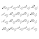 Maxbell 2x20Pcs Fashion Silver 10mm Flat Square Blank Settings Cuff Links Cufflinks