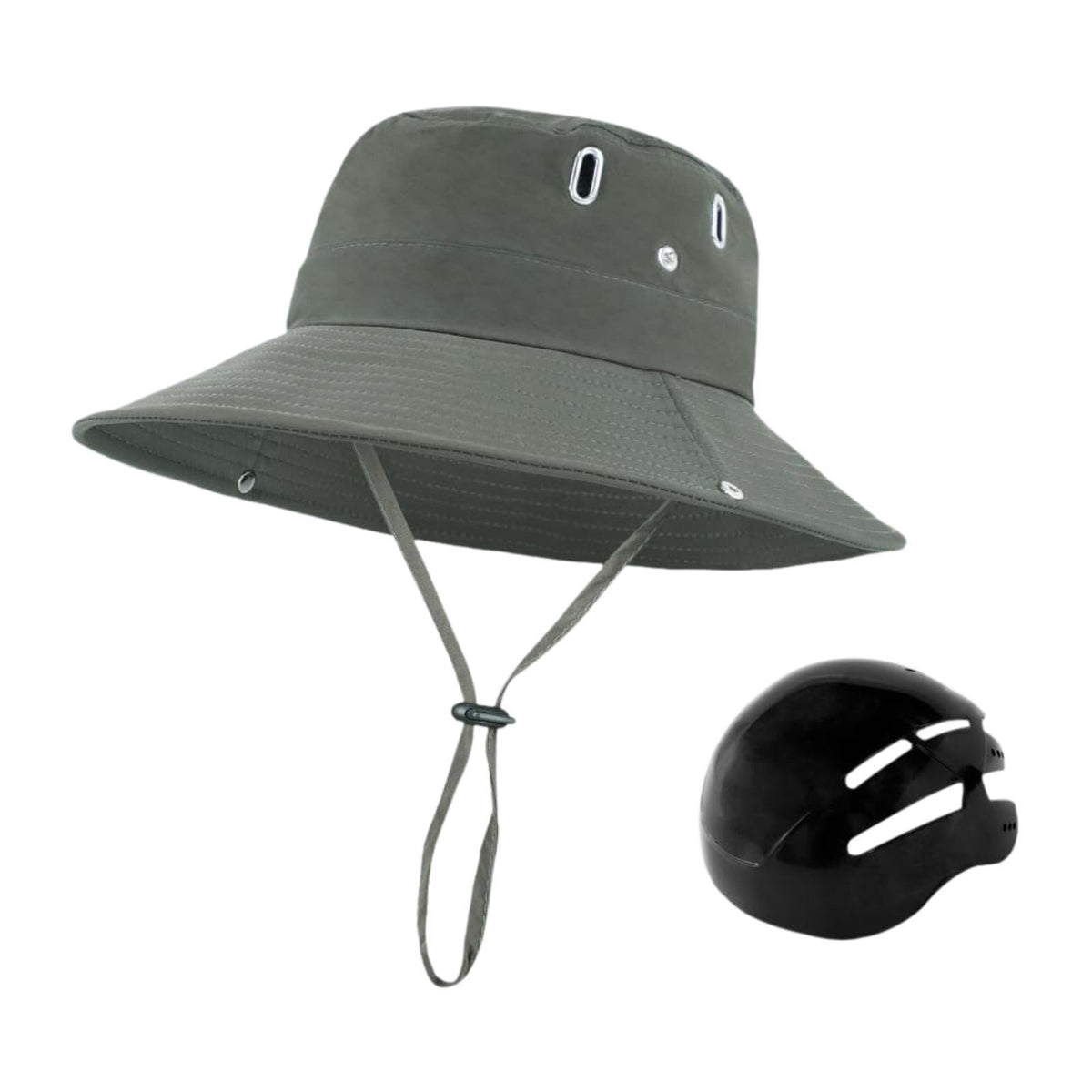 Maxbell Sun Bucket Hat Wide Brim with Hard Shell Quick Drying Fishing Hat Dark Green