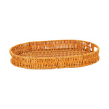 Maxbell Imitation Rattan Bread Basket Oval Serving Tray for Cabinet Shelves Cabinets 34.5x25x4cm