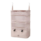 Maxbell Hanging Travel Shelves Bag Packing Cube Portable with Hook Luggage Organizer Khaki