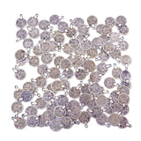 Maxbell 200 Pieces Gypsy Boho Carving Flower Coin Charm for Jewelry Making Pendant