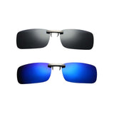 Maxbell 2Pieces Unisex Polarized Clip On Flip Up UV400 Driving Rectangle Sunglasses