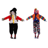 2pcs Porcelain Clown Dolls in Colorful Clothes for Home Table Decoration