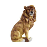 Maxbell Small Lion Statue Modern Resin Sculpture for Bedroom NightStand Coffee Table Brown