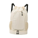 Maxbell Tennis Backpack Portable Badminton Racket Bag for Men Gym Outdoor Activities Beige White