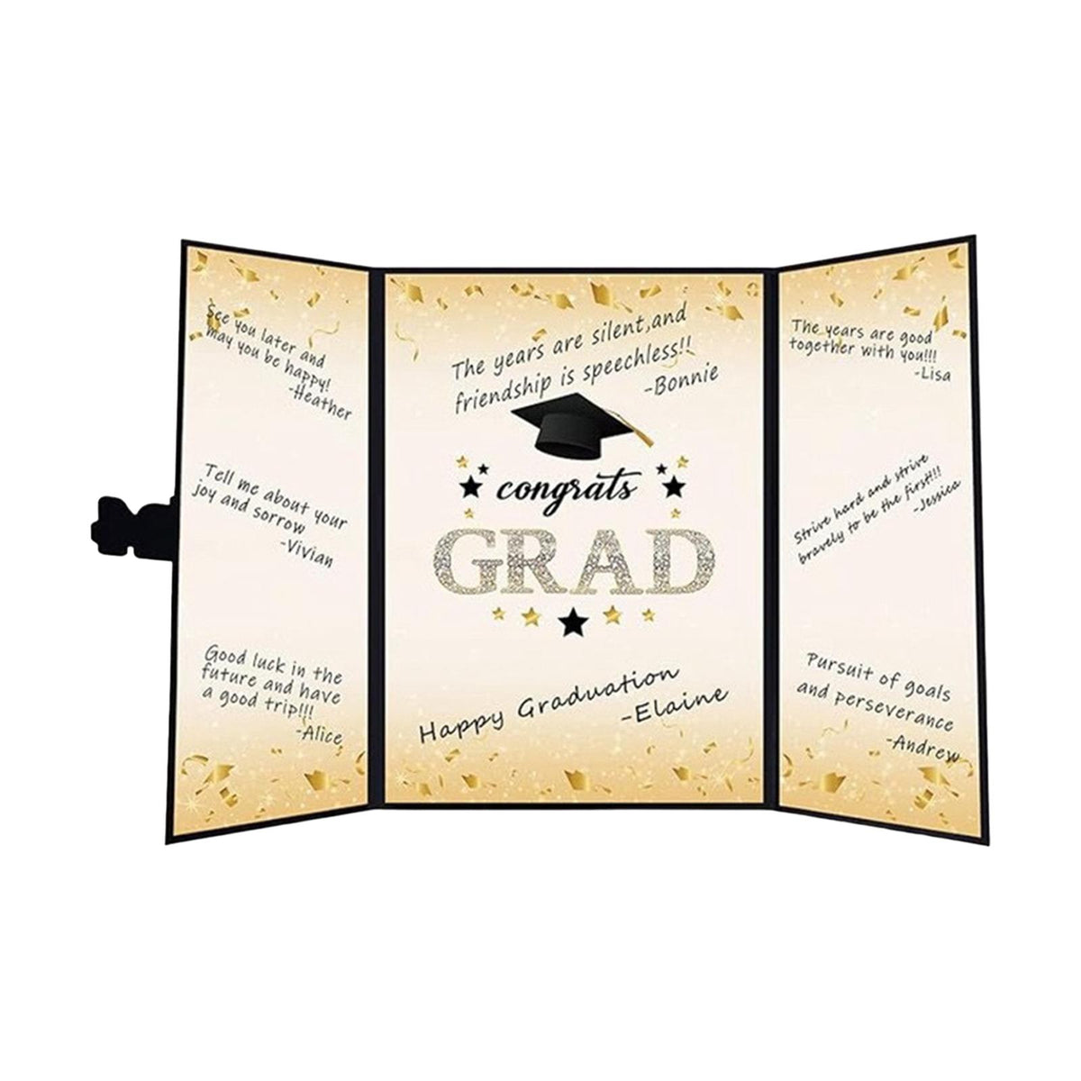 Maxbell Graduation Guest Book Thick Paper Easy to Write on Postcard Decoration Black