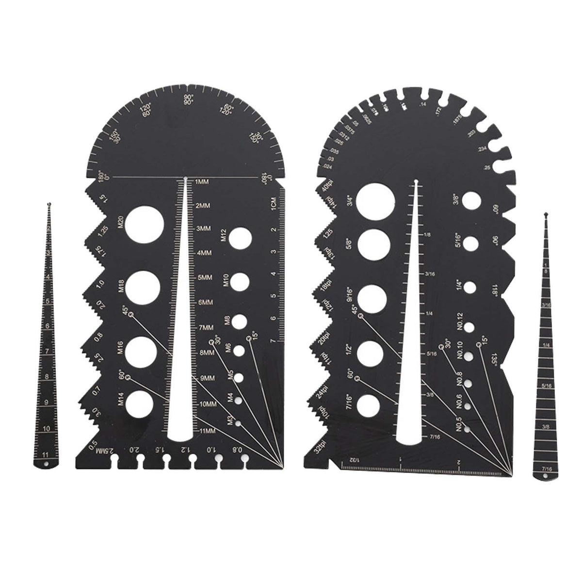 Maxbell Screw Thread Gauge Convenient Portable Bolt Screw Gauge for Screws PVC Bolts