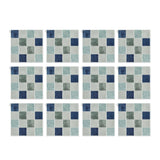 Maxbell 12Pcs Wall Tile Sticker for Kitchen and Bathroom Modern Home Decor Wallpaper Blue
