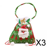 Maxbell 3xChristmas Doll Gift Bag Xmas Candy Bag for Christmas Xmas Party Holiday Green Santa