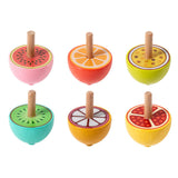 Maxbell 6x Wood Gyroscope Toys Classroom Prizes Educational Toys for Girls Boys Kids Fruit