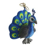 Maxbell Peacock Plush Keychain Decorative Cute Bag Charm for Kids Children Men Women Blue
