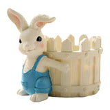 Maxbell Bunny Statue Flowerpot Vase Container Funny Animal Sculpture for Living Room Bunny Fence