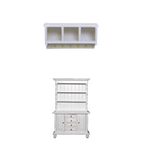 Maxbell White Mini Wooden Wall Rack w/Hooks for 1/12 Dollhouse Kitchen+Cabinet Bookshelf