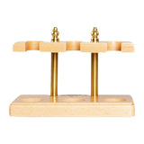 Maxbell Wooden Pipe Stand 3 Slot Handmade Accessories Solid Wood Organizer Pipe Rack beige