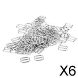 Maxbell 6x100pcs Metal Bra Strap Adjuster Slider/ Hooks Lingerie Sewing 10mm 8 Shape