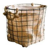 Maxbell Iron Weaving Craft Basket Balcony Flower Holder for Balcony Home Living Room L