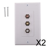 Maxbell 2xCable Decoration Wall Plate Insert 3 RCA Couplers Female,Red/White/Yellow US