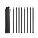 8Pcs Tent Poles for Tarp Iron for Backpacking Awning Canopy Rain Shelter Black 64.5 cmx2.5 cm