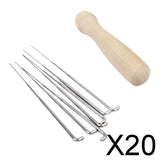 Maxbell 20xSet 7pcs Felting Needles with Wood Handle Wool Felt Tool Felting Starter Kit