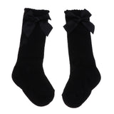 Maxbell Maxbell Baby Girls knee High Socks Bowknot Toddler Babies School Socks 2-4T Black