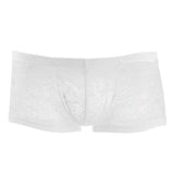 Maxbell Men Sexy lace Boxer Briefs Low Rise Lingerie Mesh Trunks Underwear L white - Aladdin Shoppers