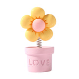 Maxbell Car Statue Gift Desktop Flower Sculpture for Dashboard Office Bookshelf Pink