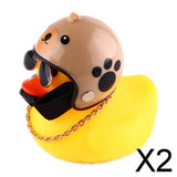 Maxbell 2xhelmet Horn Little Yellow Duck Bamboo Raft Motorcycle Car Decoration G