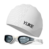 Maxbell Adults Swim Goggles Stylish Wide View Anti Fog for Men Women Snorkeling Pool Blue White Goggles