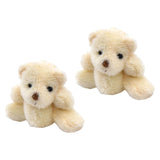 Maxbell 1.97inch Mini Joint Bear and Rabbit Plush Toy 1:12 Dollhouse Decor Toys