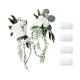 Maxbell Wedding Chair Back Flowers Aisle Bench Floral for Party Reception Engagement White