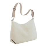 Maxbell Corduroy Tote Bag Zipper Closure Trendy Crossbody for Work Shopping Everyday Beige