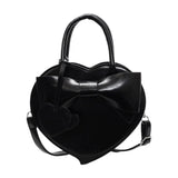 Maxbell Women Handbag Clutch Decor Funny Heart Shaped Purse for Summer Dating Travel Black