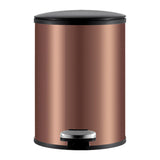 Trash Can with Foot Pedal Simple Dustbin Garbage Bin for Dorm Restroom Lobby Rose Gold