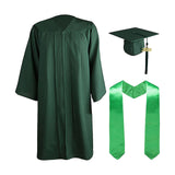 Maxbell Graduation Gown Cap Set Soft for Club Academic Commencements Honor Societies Green