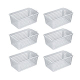 Maxbell 6 Pieces Desktop Storage Baskets Makeup Organizer Trays for Bedroom Washroom Clear