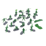 Maxbell 20 Pieces 1/35 Scale Soldier Models Kit Art for Dollhouse Decoration Sandbox Green