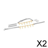 Maxbell 2xDetachable Shoe Strap Crystal Chain for Holding Loose Shoe High Heels Silver