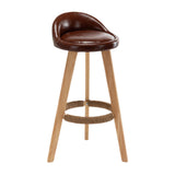 Maxbell Height Barstool Non Slip Modern Counter Stool for Bar Tables Pub Dining Room Brown PU leather