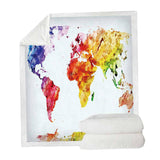 Maxbell Sherpa Fleece Throw Blanket Plush Sofa Blanket for Kids Adults Painting_A