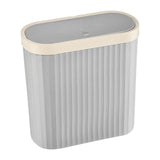 Maxbell Oval Trash Can Design with Lid Garbage Bin for Home Living Room Bedroom grey L