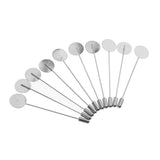 Maxbell 2x10Pcs Silver Lapel Stick Pin Base Brooch Glue on Collar Suit Lapel Pin 15mm