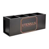 Maxbell Wooden Cutlery Holder Flatware Organizer for Restaurant Counters Dining Room Black