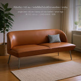 Maxbell Retro Sofa, Oil Wax Leather Single Seat, Metal Legs Single 65cm Yellow leather