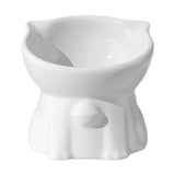 Maxbell Raised Cat Bowl Minimalist Anti Slip Elevated Cat Bowl for Small Medium Dogs White