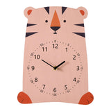 Maxbell Maxbell Cartoon Animal Wooden Wall Clock for Kids Room Playroom Decoration Tiger